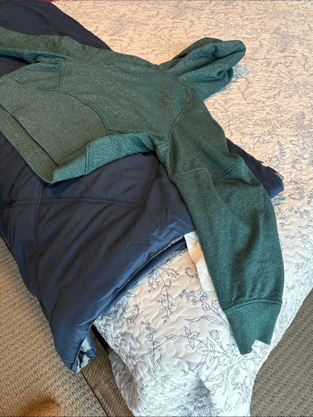 Lululemon Teal Sparkle Scuba Half-Zip Hooded Sweatshirt NWOT